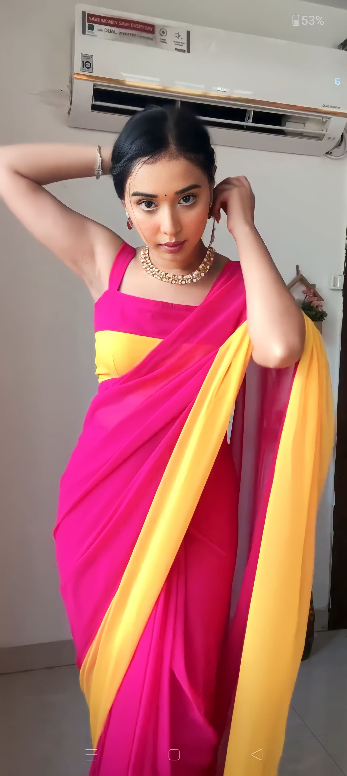 Elegant Multi-Color Ready-to-Wear Georgette Saree – Perfect for Every Occasion