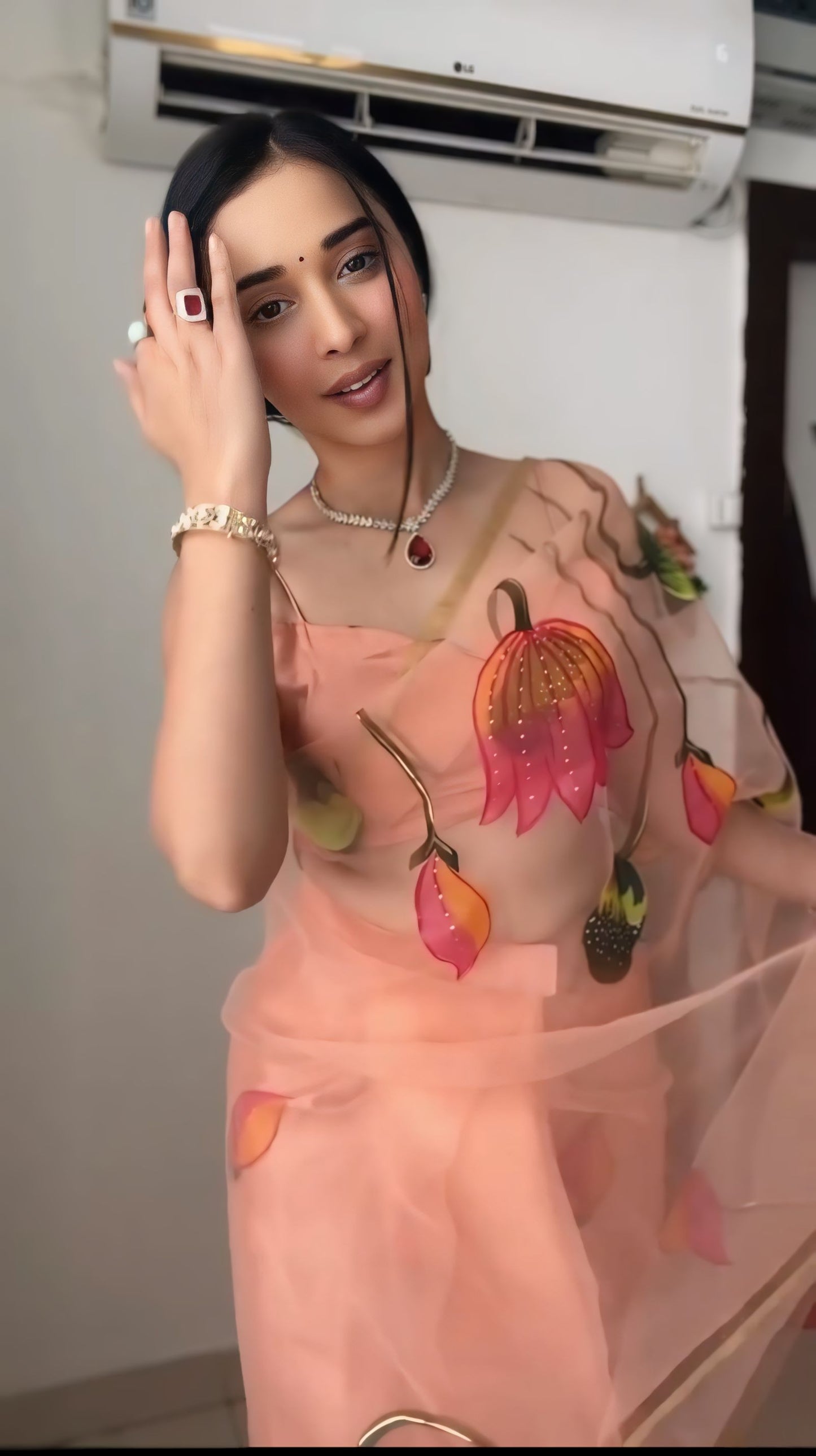 Quick-Wear Peach Color Georgette Saree: The Ultimate Blend of Comfort and Glamour