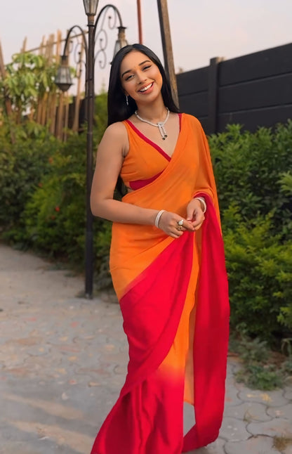 Quick-Style Multi Color Georgette Saree: Minimal Effort, Maximum Elegance