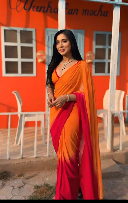 Quick-Style Multi Color Georgette Saree: Minimal Effort, Maximum Elegance