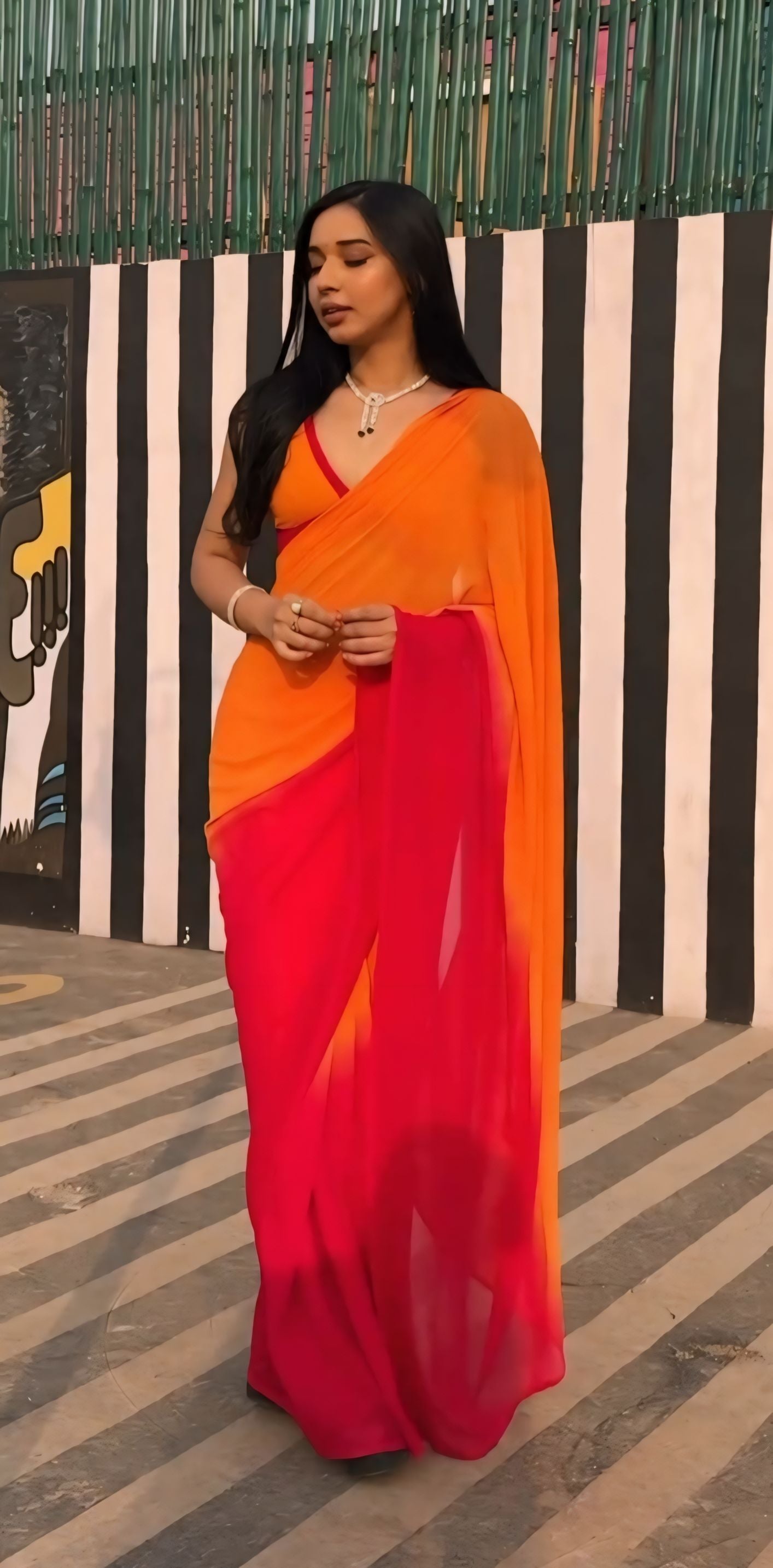 Quick-Style Multi Color Georgette Saree: Minimal Effort, Maximum Elegance