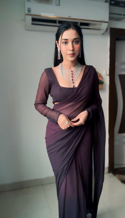 Fashion-Forward Multi-Color Georgette Saree: One-Minute Draping Made Easy