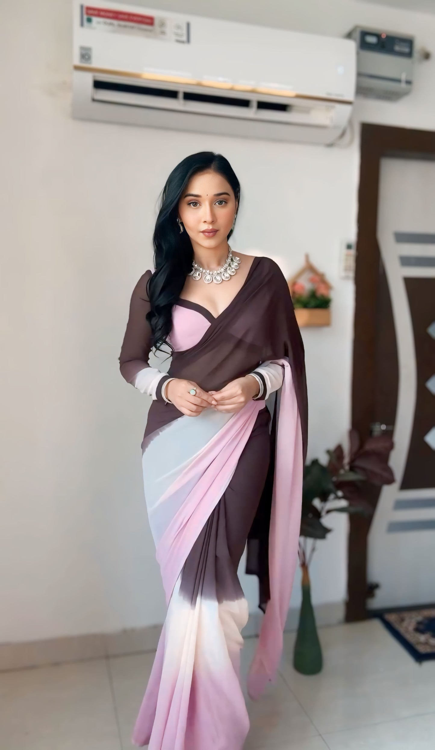 Bold and Beautiful: Multi-Color Georgette Saree for Instant Glam Look