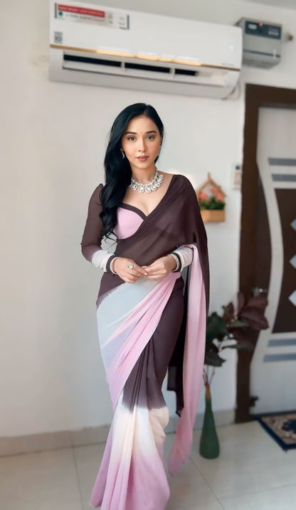 Bold and Beautiful: Multi-Color Georgette Saree for Instant Glam Look