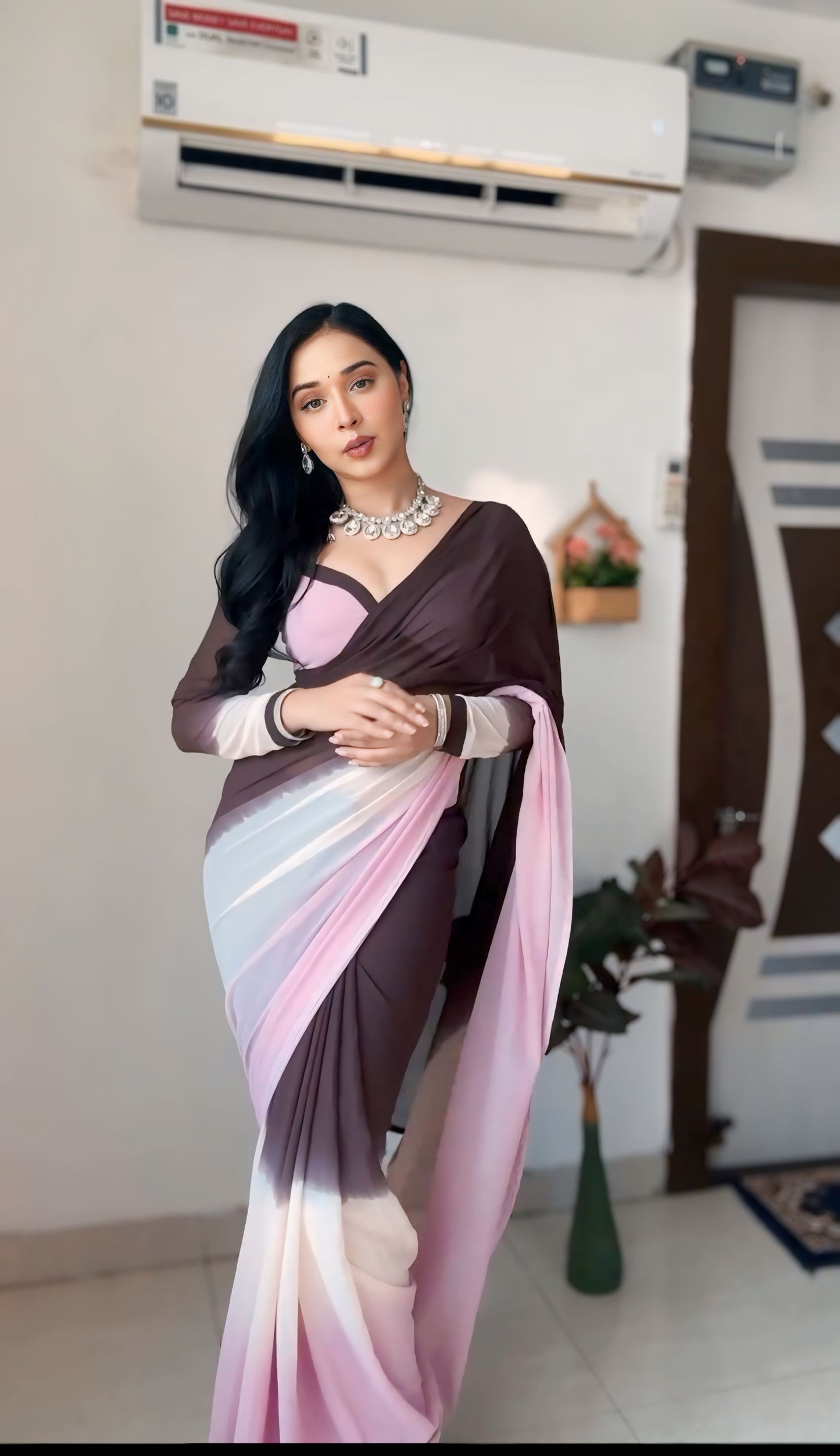 Bold and Beautiful: Multi-Color Georgette Saree for Instant Glam Look