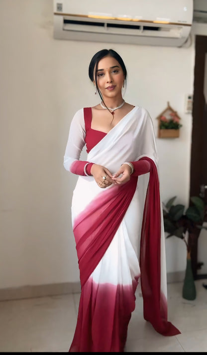 Fashion Simplified with Multi-Color One-Minute Wear Georgette Saree for All-Day Comfort