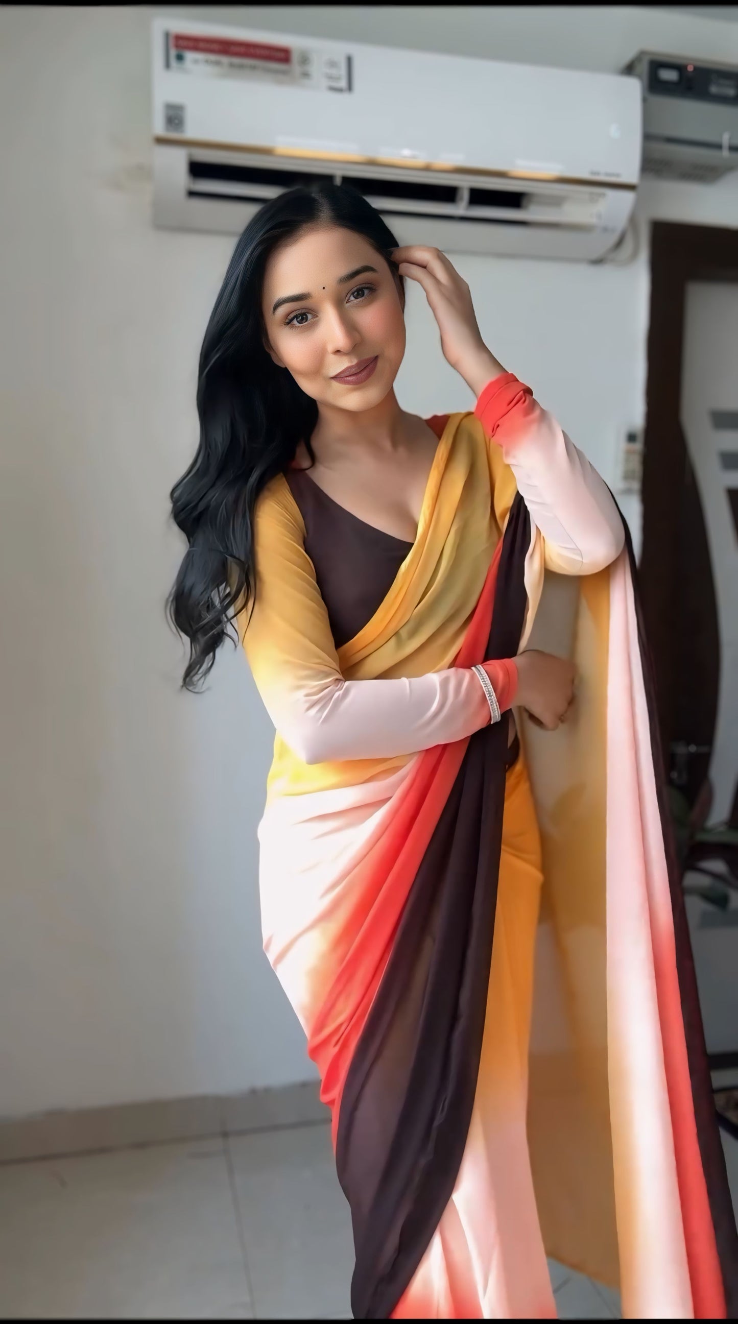 Quick Style Fix: Multi-Color One-Minute Georgette Saree for Every Occasion