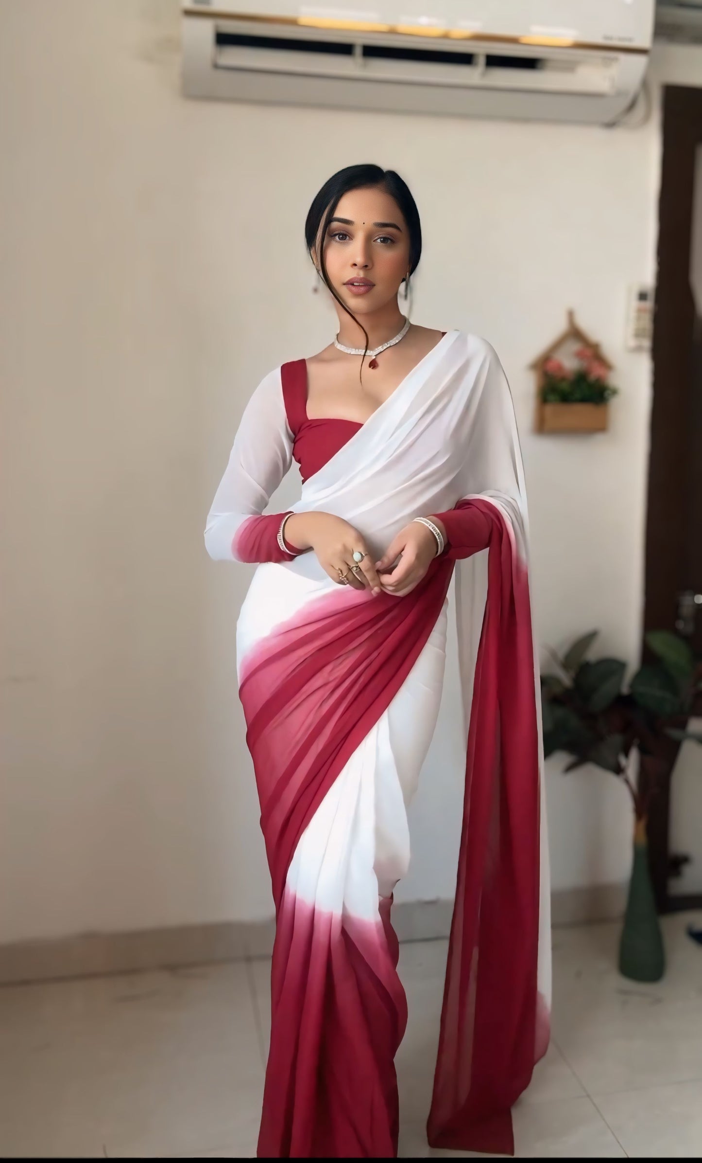 Fashion Simplified with Multi-Color One-Minute Wear Georgette Saree for All-Day Comfort