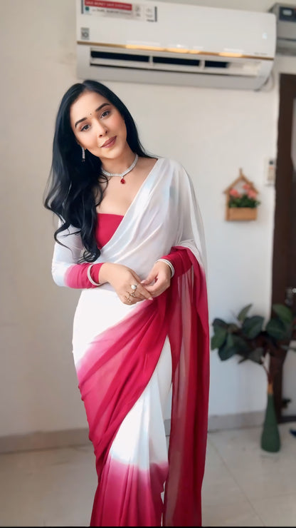 Fashion Simplified with Multi-Color One-Minute Wear Georgette Saree for All-Day Comfort