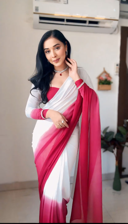 Fashion Simplified with Multi-Color One-Minute Wear Georgette Saree for All-Day Comfort