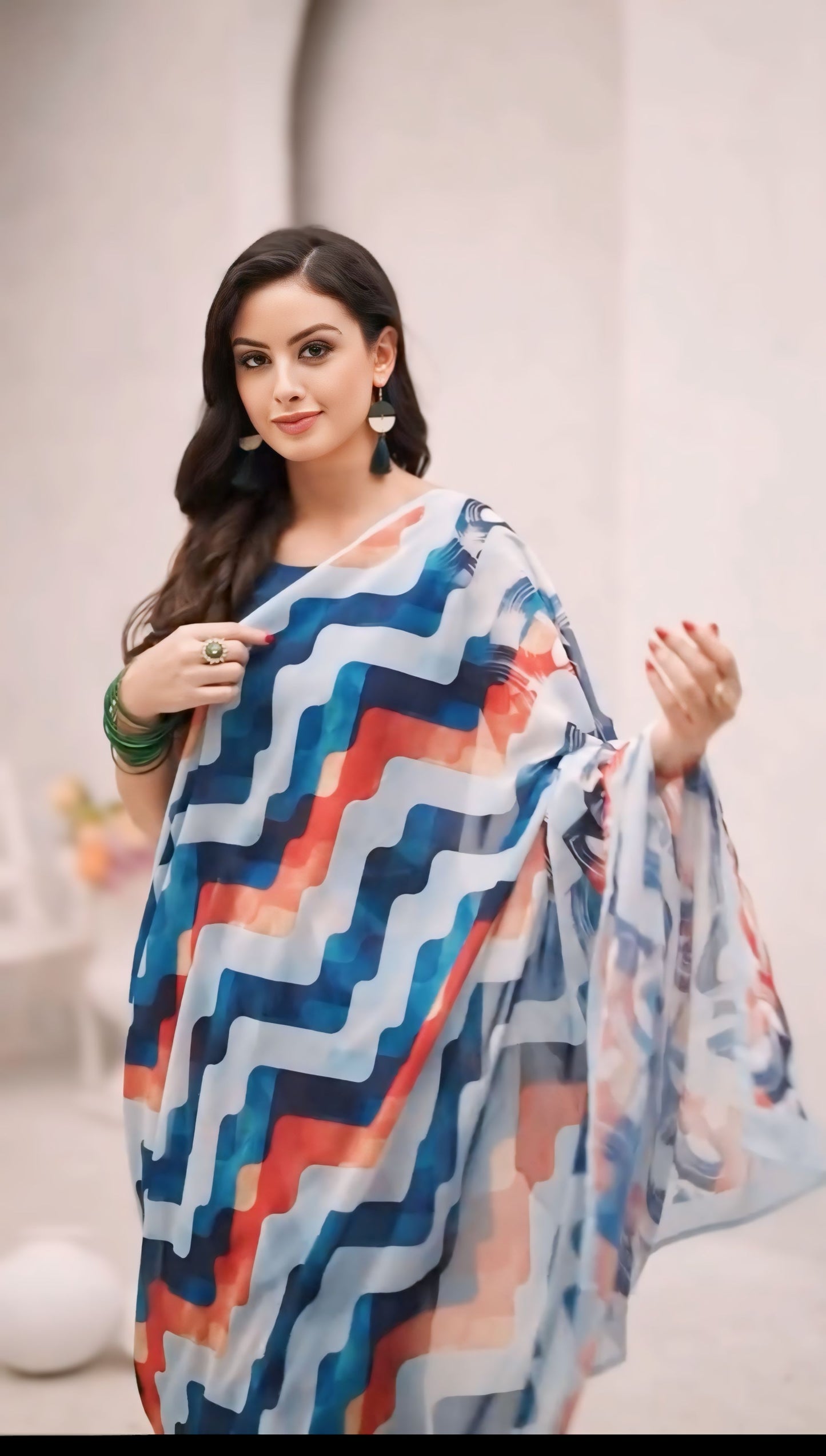 Fashion-Forward Multi-Color Georgette Saree: Quick Draping, Stunning Look in One Minute