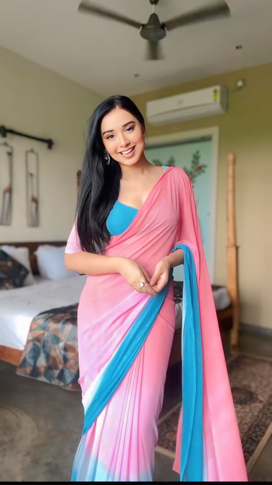 Elegant Multi-Color Georgette Saree: Your One-Minute Style Statement for Every Occasion