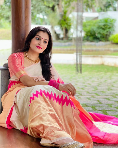 Charming Pink Kanjivaram Silk Saree – Tradition Meets Sophistication