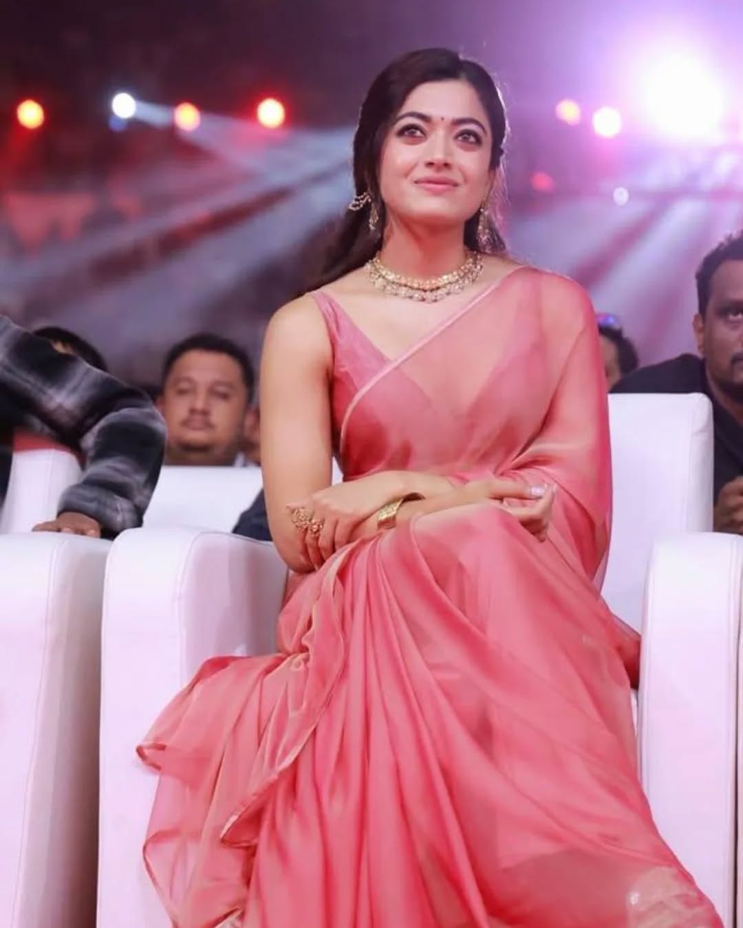 Absolute Beauty Peach Silk Saree | Inspired by Pushpa 2 Rashmika Mandanna Style