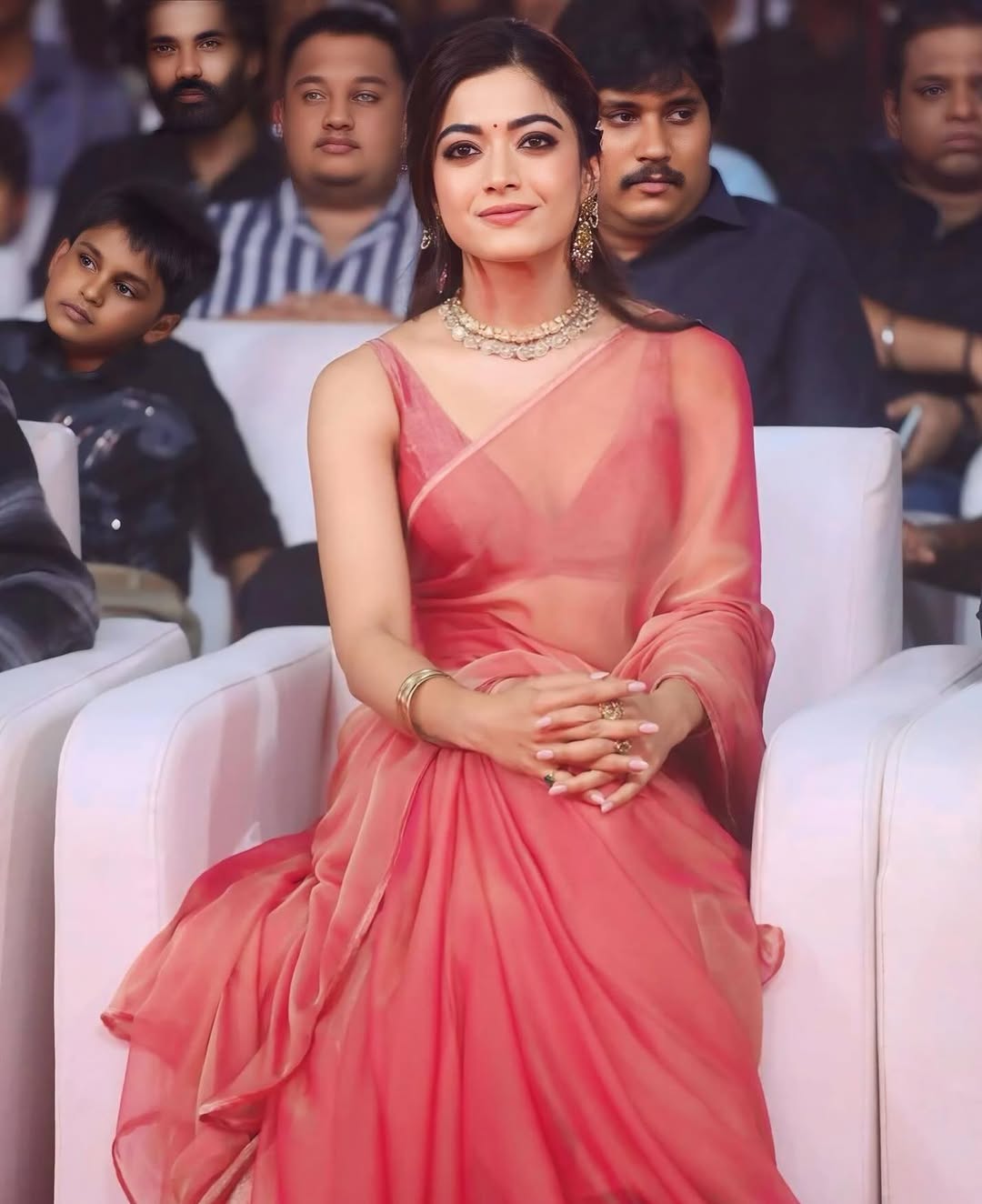 Absolute Beauty Peach Silk Saree | Inspired by Pushpa 2 Rashmika Mandanna Style