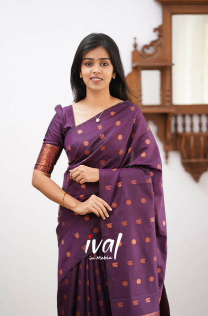 Elegant Purple Kanjivaram Saree with Matching Border – Perfect Festive Wear Choice