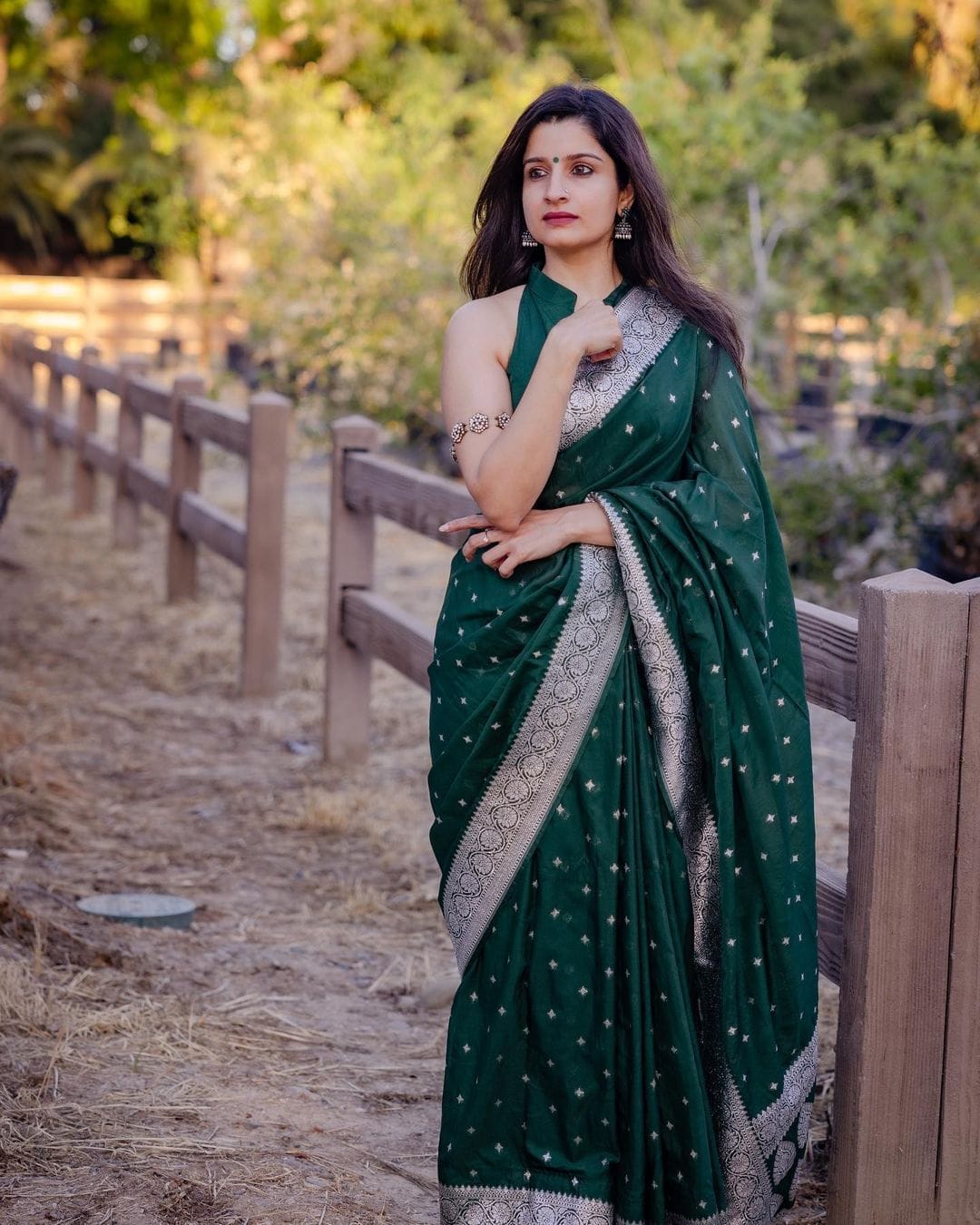 Luxurious Green Kanjivaram Saree with Intricate Design and Matching Border – Ethnic Perfection