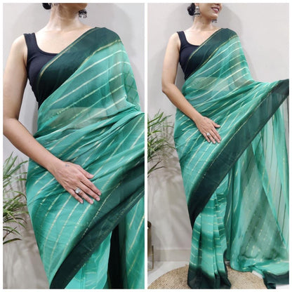 Instant Glamour: Multi-Color Georgette Saree That You Can Wear in a Minute