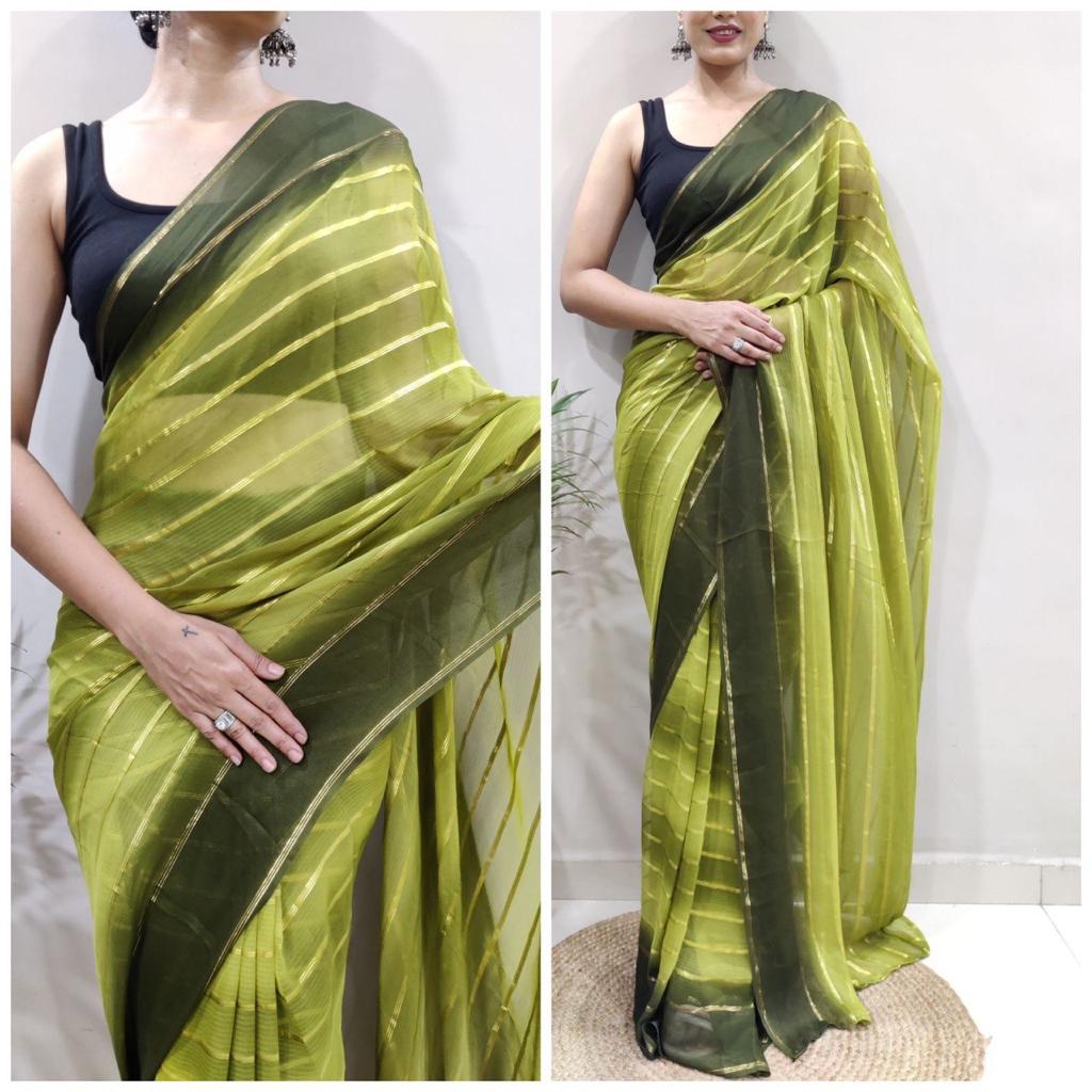 Instant Glamour: Multi-Color Georgette Saree That You Can Wear in a Minute