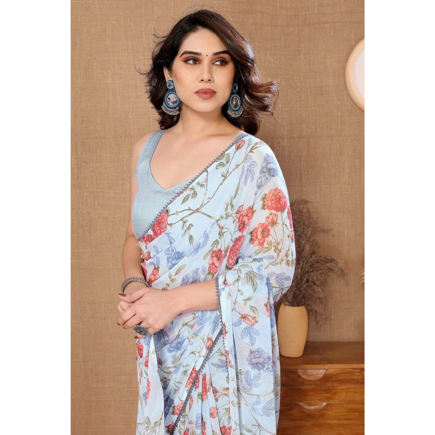 Chic and Comfortable Multi-Color One-Minute Wear Georgette Saree for All Occasions