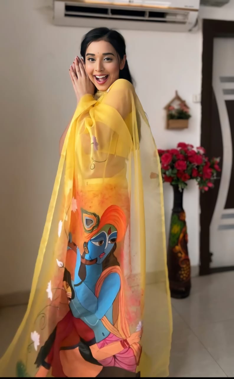 Versatile Yellow Organza Saree: One-Minute Wear, Perfect for Office, Parties, and More!