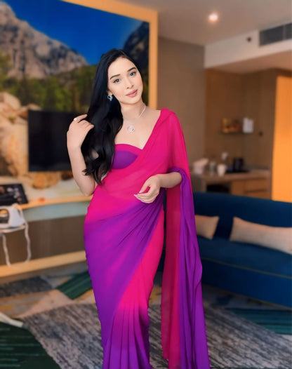 Get the Perfect Look with Multi Color Georgette Saree: One-Minute Wear for Modern Women