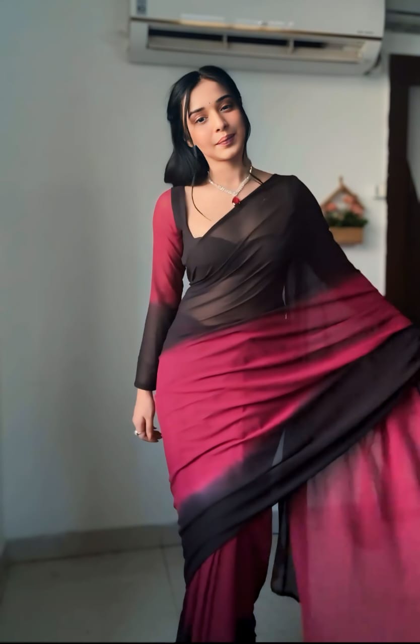 Charming Multi Georgette Saree: One-Minute Wear to Elevate Your Style Instantly