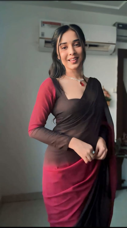 Charming Multi Georgette Saree: One-Minute Wear to Elevate Your Style Instantly