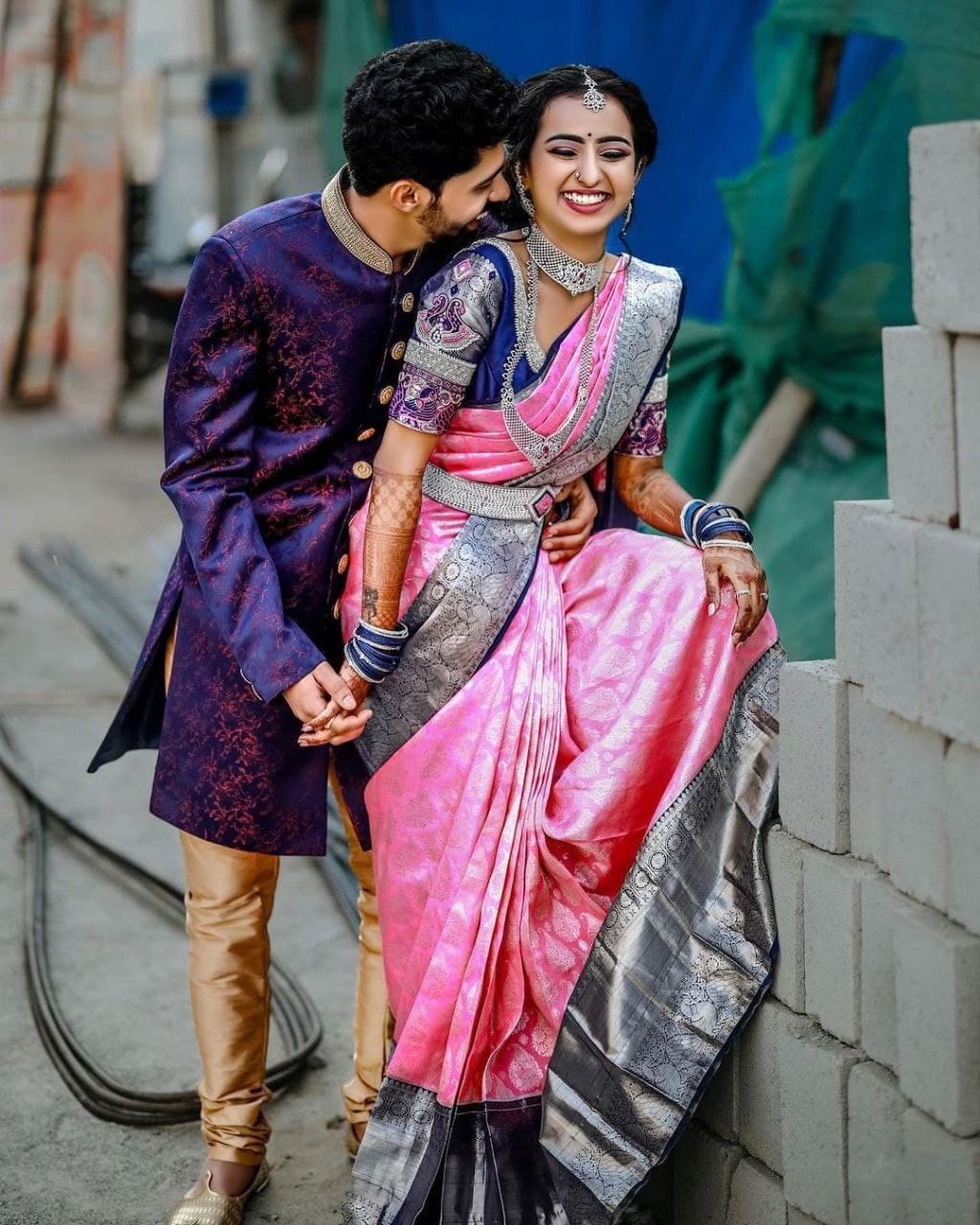 Graceful Pink Soft Silk Saree with Stylish Matching Kanjivaram Border