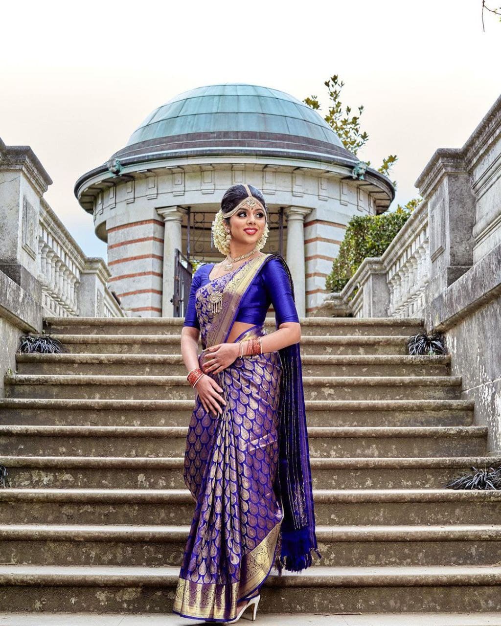 Radiate Royalty With Premium Kanjivaram Silk Saree in Elegant Blue