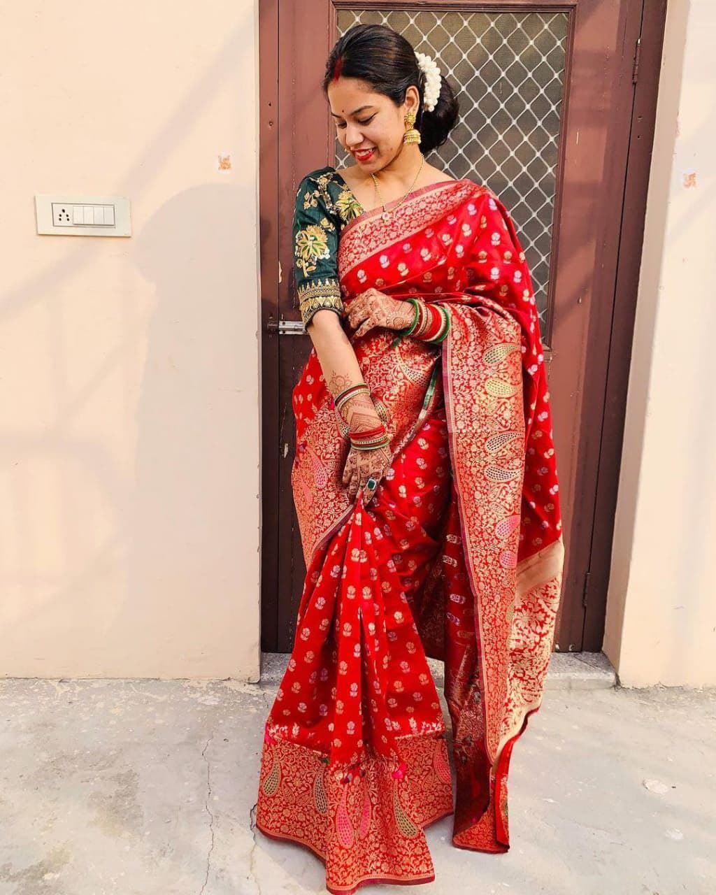 Rich Red Kanjivaram Saree for the Modern Traditional Look