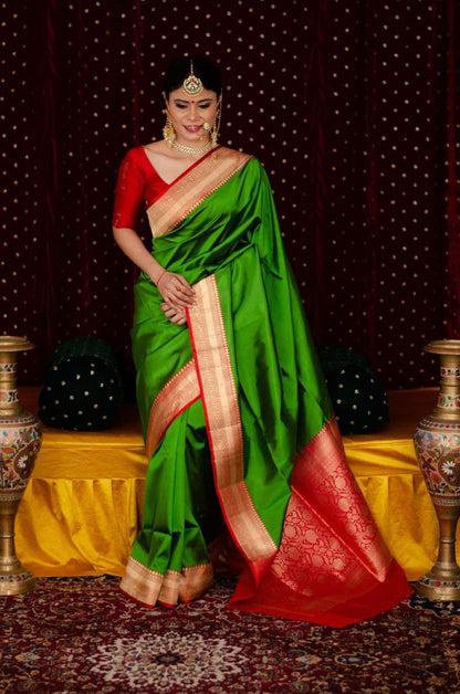 Traditional Green Kanjivaram Saree Perfect for Festive Celebrations