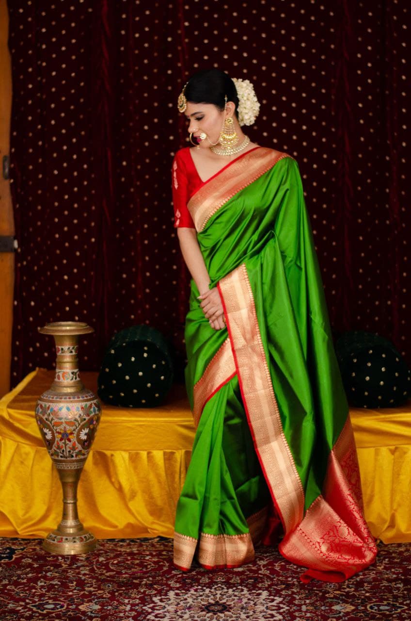 Traditional Green Kanjivaram Saree Perfect for Festive Celebrations