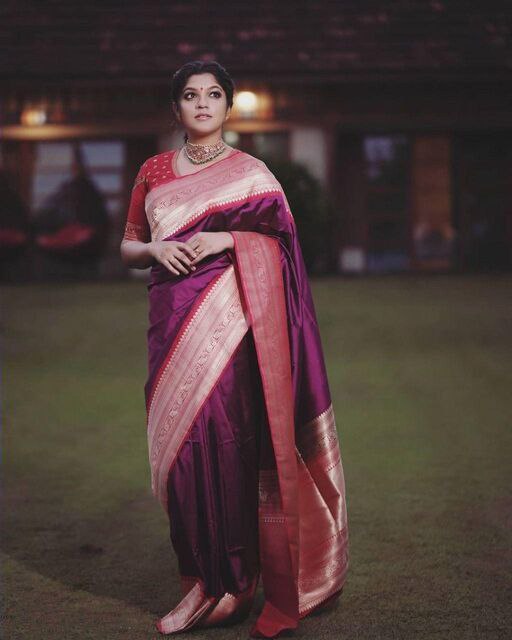 Drape in Elegance With Cadmium Violet Silk Saree for Every Celebration