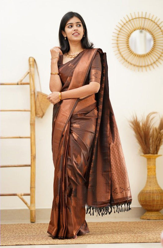 Timeless Maroon Color Soft Kanjivaram Saree with Gorgeous Matching Border for Every Occasion