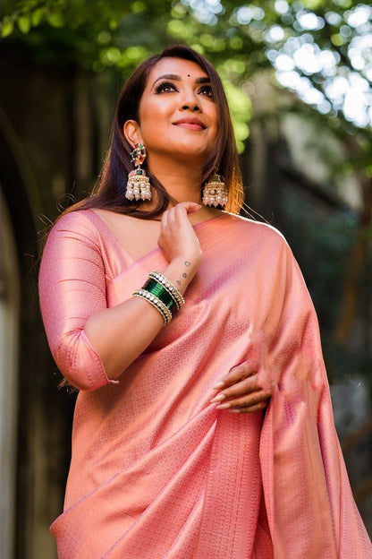 Effortless Charm: Light Pink Silk Saree for Every Occasion