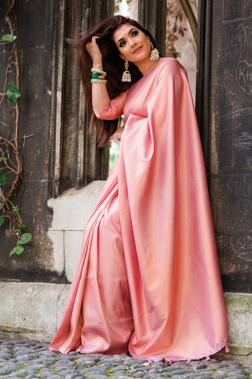 Effortless Charm: Light Pink Silk Saree for Every Occasion