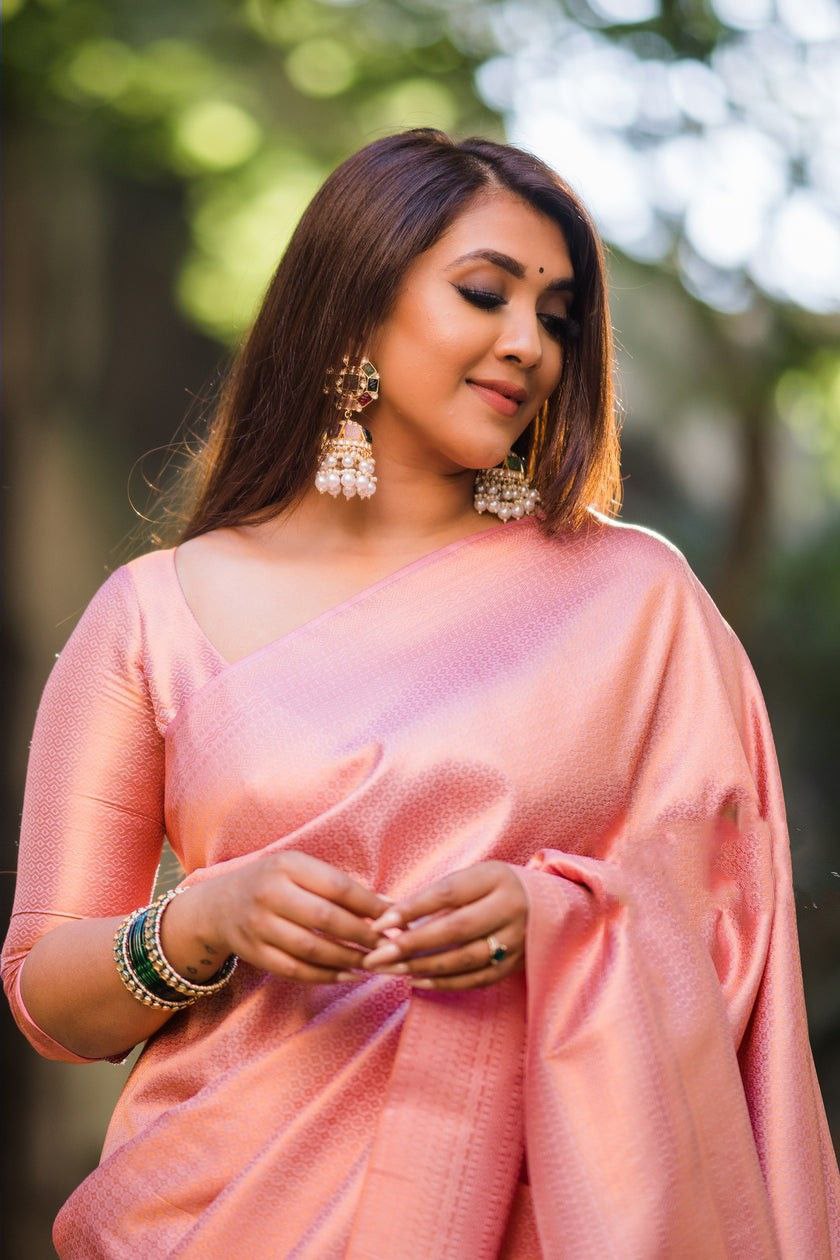 Effortless Charm: Light Pink Silk Saree for Every Occasion