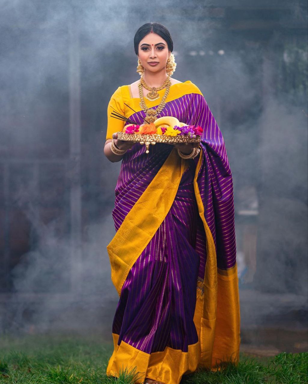 Premium Magenta Soft Silk Kanjivaram Saree with Eye-Catching Matching Border