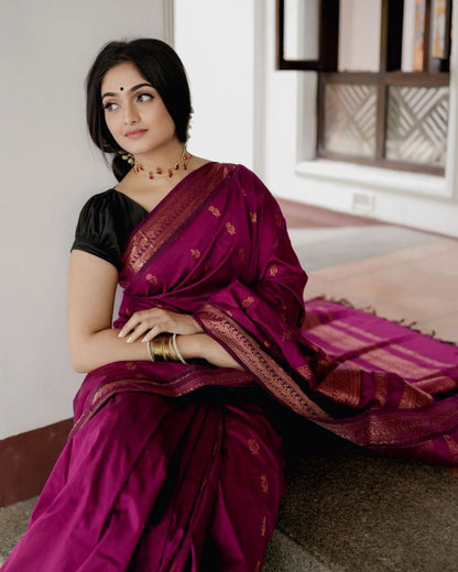 Classic Pink Kanjivaram Saree with Butti Motifs and Matching Border Highlight