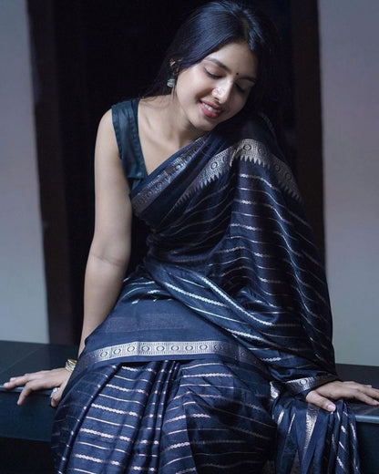 Ethereal Black Cotton Saree with Stylish Border - Perfect for Festive Occasions