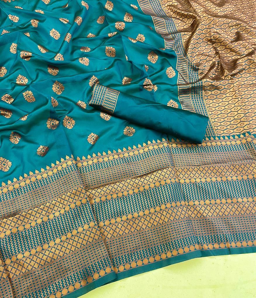 Stunning Morpich Soft Silk Kanjivaram Saree with Rich Matching Border for Occasions