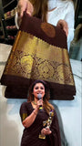 Belgium Dark Chocolate Color Kanjivaram Soft Silk Saree